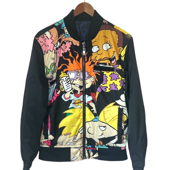 Members Only Nickelodeon Reversible Jacket Rugrats Ren & Stimpy Cartoon 2017 S - Picture 1 of 12